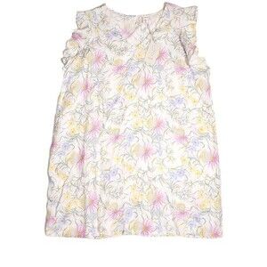 NWT Joie 100% Linen Flutter Sleeve Floral Print Dress Relaxed Women's 2X 2XL